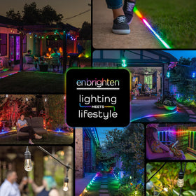 Enbrighten warm amber glow creates inviting evenings outdoors