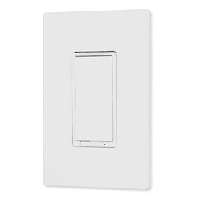 Enbrighten Z-Wave dimmer switch wall plate angle highlighting quick-fit installation
