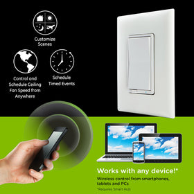 Enbrighten Z-Wave Plus fan-control-two-fans setup on a single wall switch.