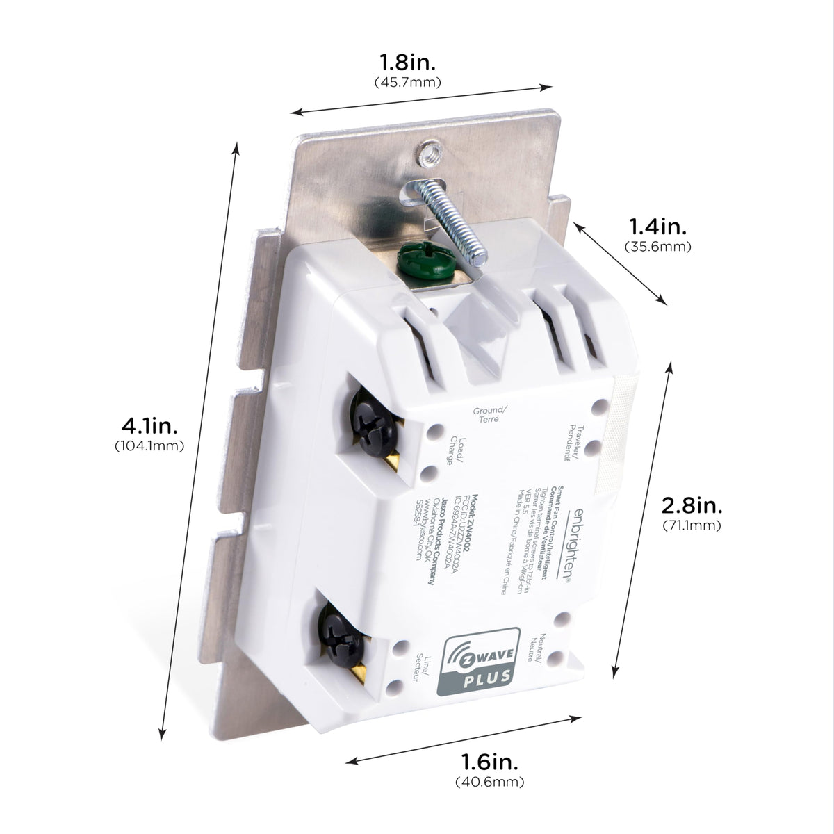 Enbrighten Z-Wave Plus fan-control-universal-compatibility works with older and newer Z-Wave networks.