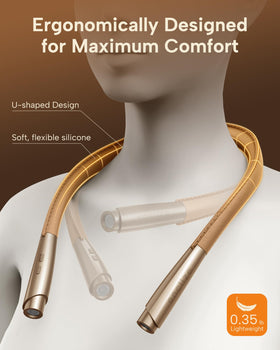 Wrapped around the neck, the light offers 360-degree flexibility for hands-free use.