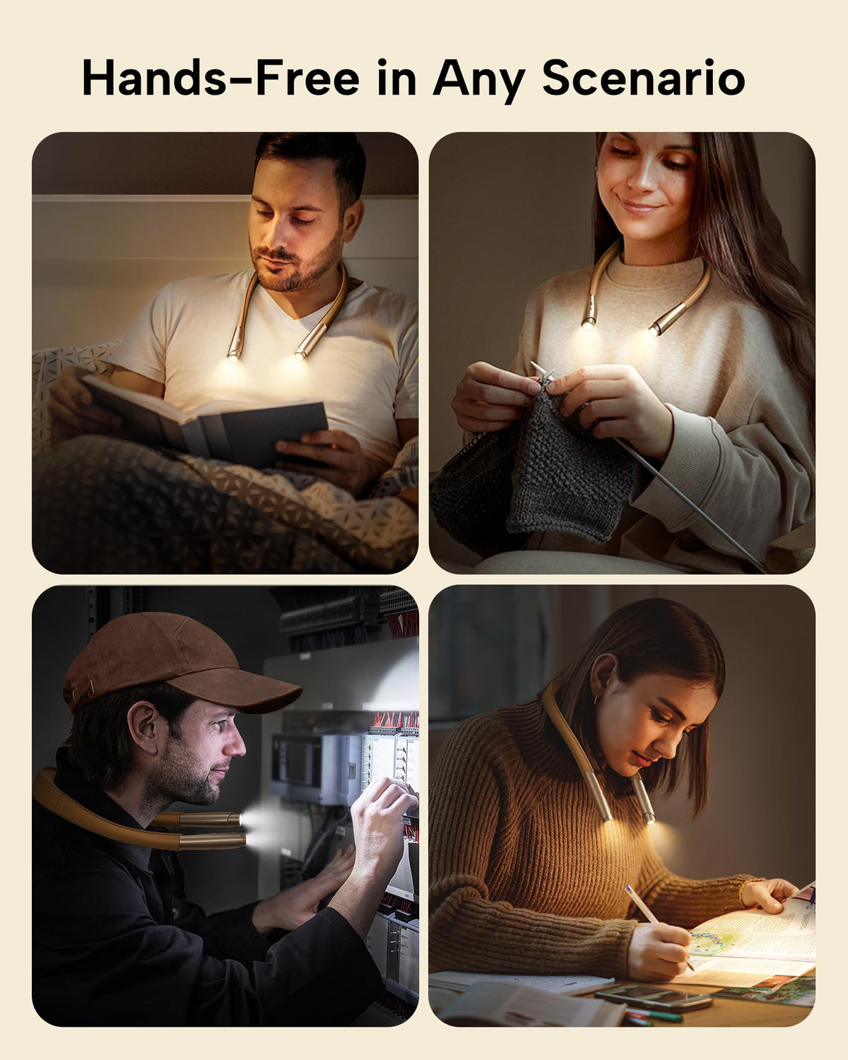 Color temperature in warm white mode creates a cozy reading atmosphere.