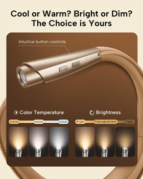 Color temperature options in white mode for detailed embroidery and crafting.