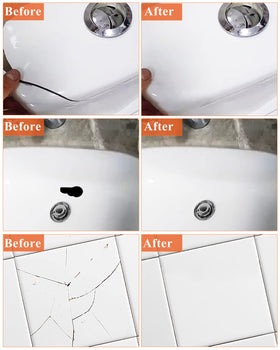 Endhokn shower tray repair kit shows waterproof finish after dry.