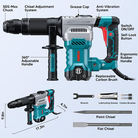 ENEACRO ENDH45 with an 11 Amp motor for efficient concrete breaking.