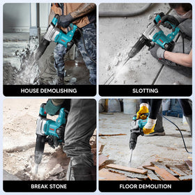 ENEACRO kit includes chisels, grease, and bag for convenient setup and transport.