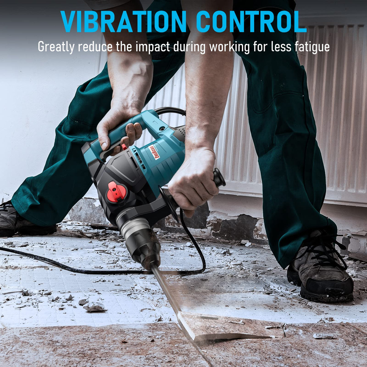 ENEACRO three-function control for drilling, chiseling, and hammering tasks.