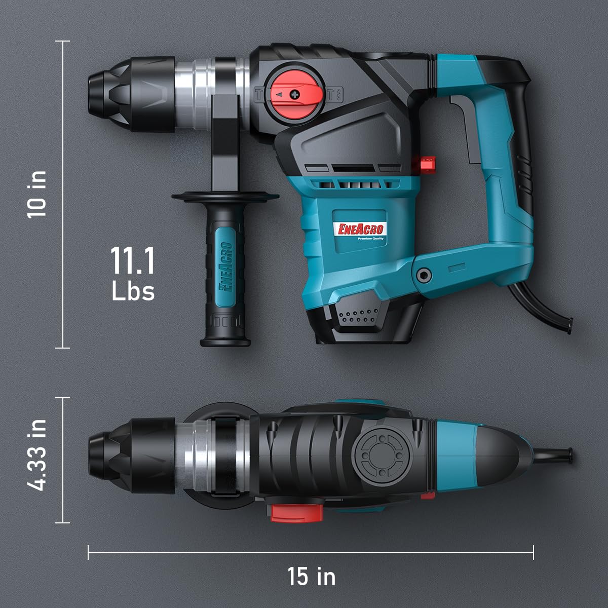 ENEACRO rotary hammer in-use for concrete drilling on-site.