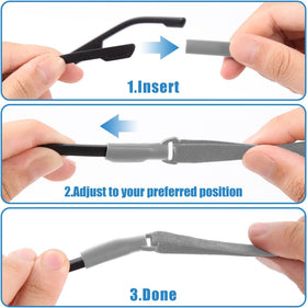 Enenfly glasses strap close-up highlighting the adjustment buckle for easy sizing.