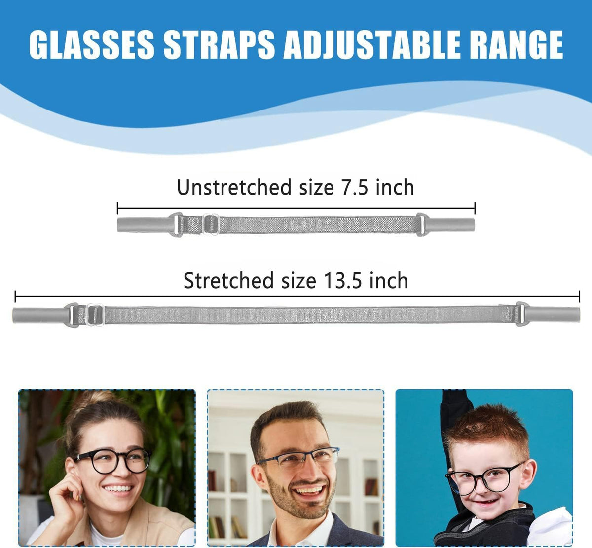 Enenfly glass strap showing soft elastic material for all-day comfort.
