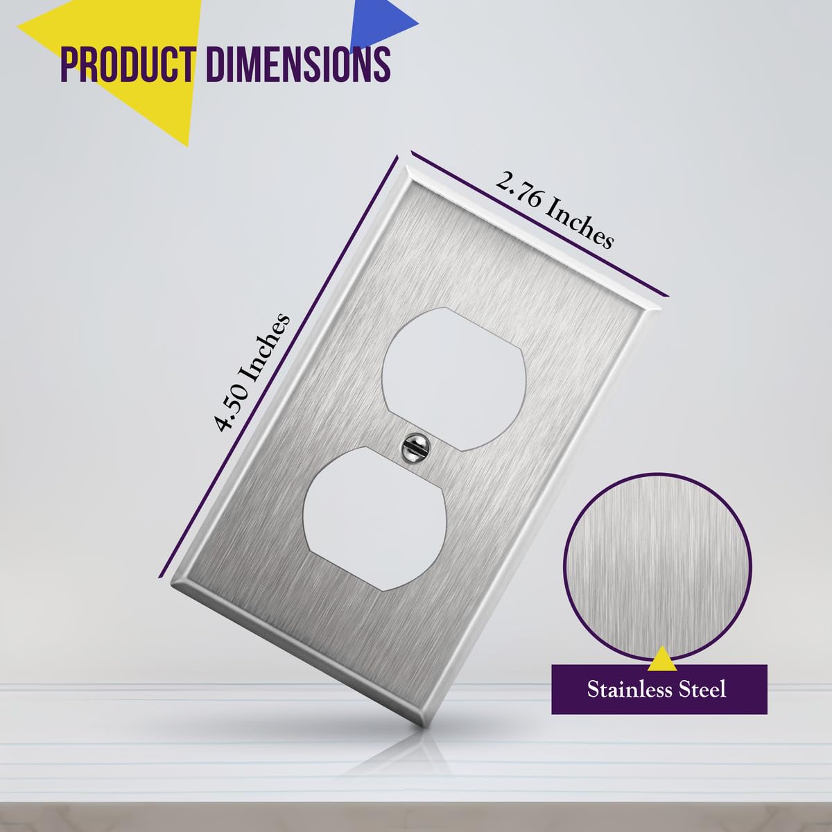 ENERLITES metal wall plate with brushed finish for kitchens and garages.