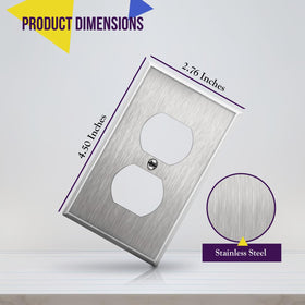 ENERLITES metal wall plate with brushed finish for kitchens and garages.