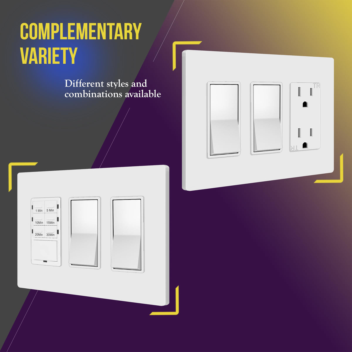 ENERLITES 5-pack screwless wall plate ideal for quick upgrades