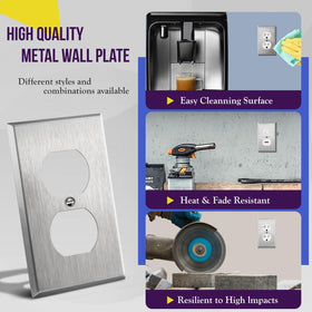 ENERLITES stainless steel wall plate with contoured edges for a sleek look.