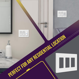 ENERLITES UL-listed wall plate 3-gang for safe, compliant installation