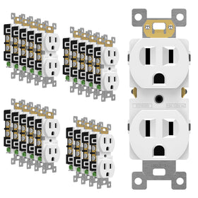 ENERLITES duplex receptacle outlet 15A 125V front view for clean residential wiring