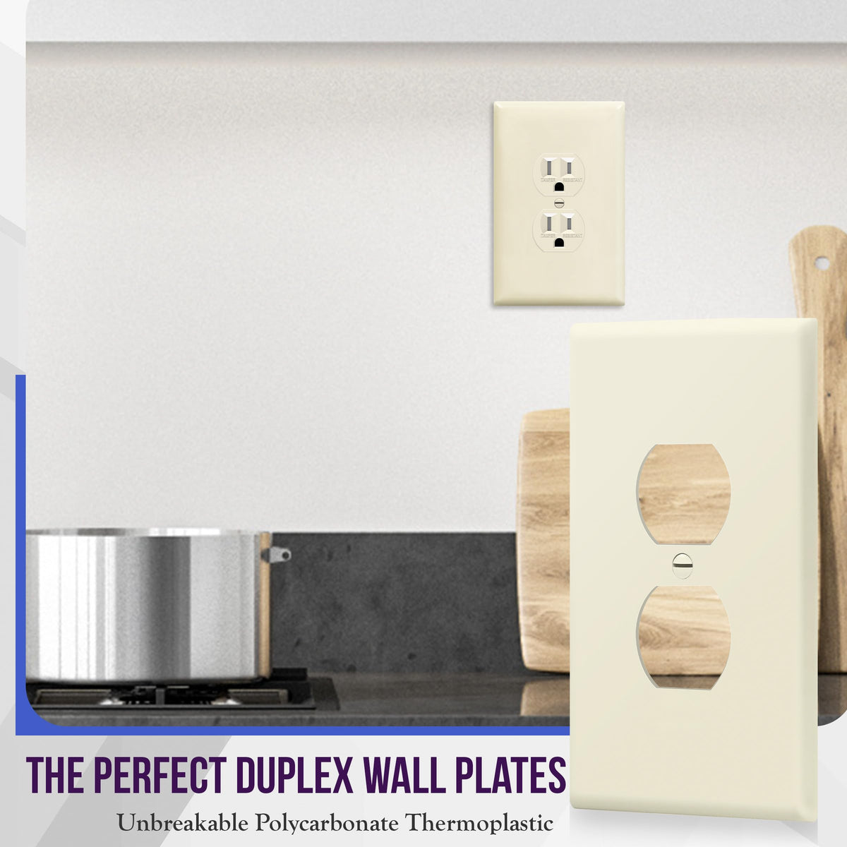 ENERLITES heat-resistant wall plate stays vibrant and intact at high temperatures