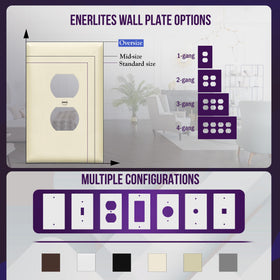 ENERLITES light almond wall plate includes matching colored screws for quick installation
