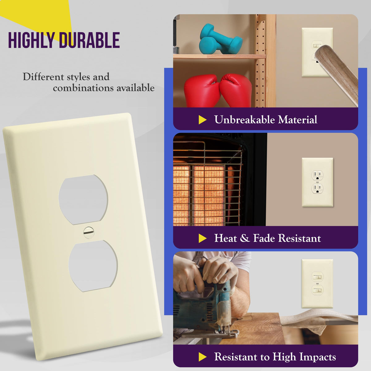 ENERLITES wall plate with soft edges is easy to clean and maintain