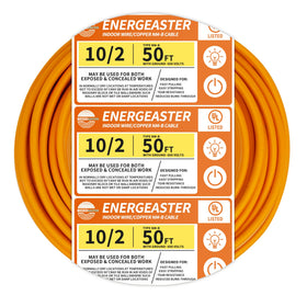 Energeaster 10/2 NM-B wire orange coil for indoor wiring projects.