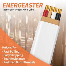 Energeaster 14 AWG pure copper conductors close-up highlight conductivity.