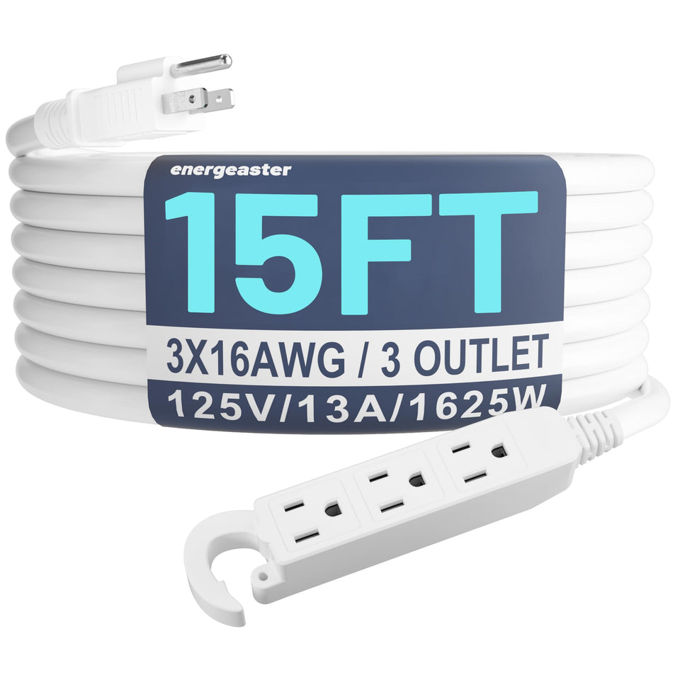 Energeaster 16-3 outdoor extension cord with three outlets for flexible outdoor power
