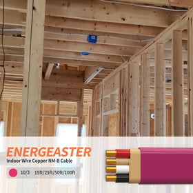 Energeaster copper-core 10 AWG three-conductor with ground for safer indoor wiring