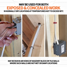 Ground wire wrapped with fire-retardant paper in Energeaster NM-B 14/2 cable.