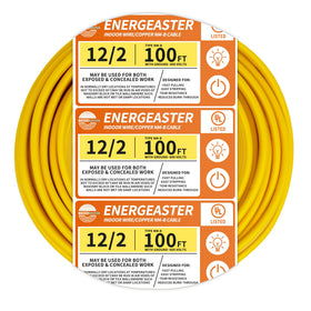 Energeaster NM-B 12-2 indoor cable in a 100 ft coil for easy installation