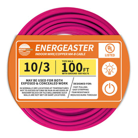 Energeaster solid copper cable with pink insulation for durable indoor wiring