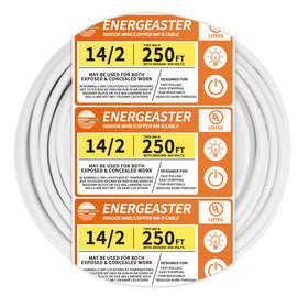 Energeaster solid indoor NM-B 14/2 cable coil for easy pulling.