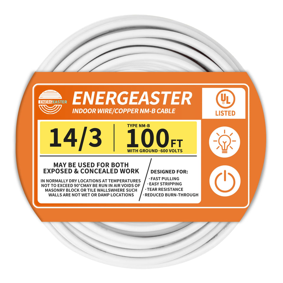 Energeaster solid indoor NM-B cable for reliable residential wiring and easy installation.