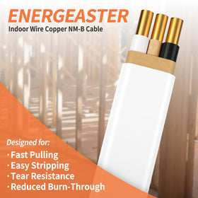 Energeaster white jacket 14-2 NMB wire ready for installation