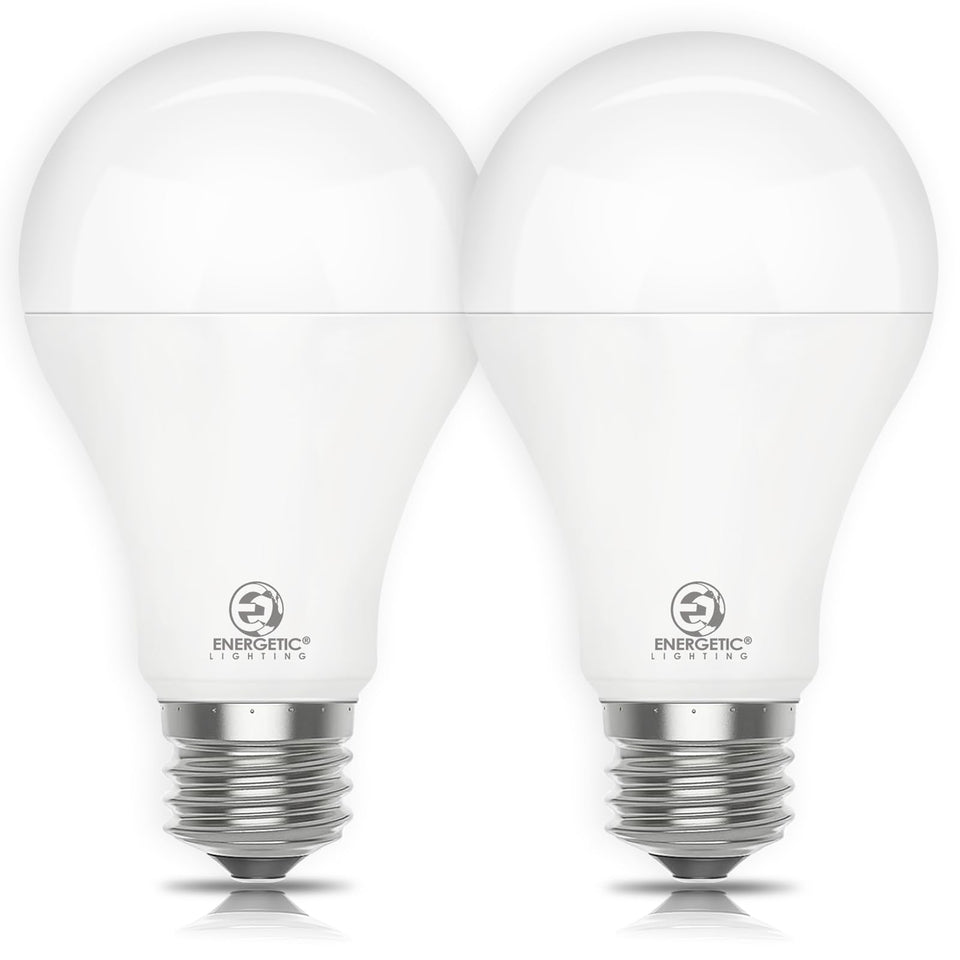 Energetic Lighting 2-pack LED bulbs dimmable for living rooms and offices.