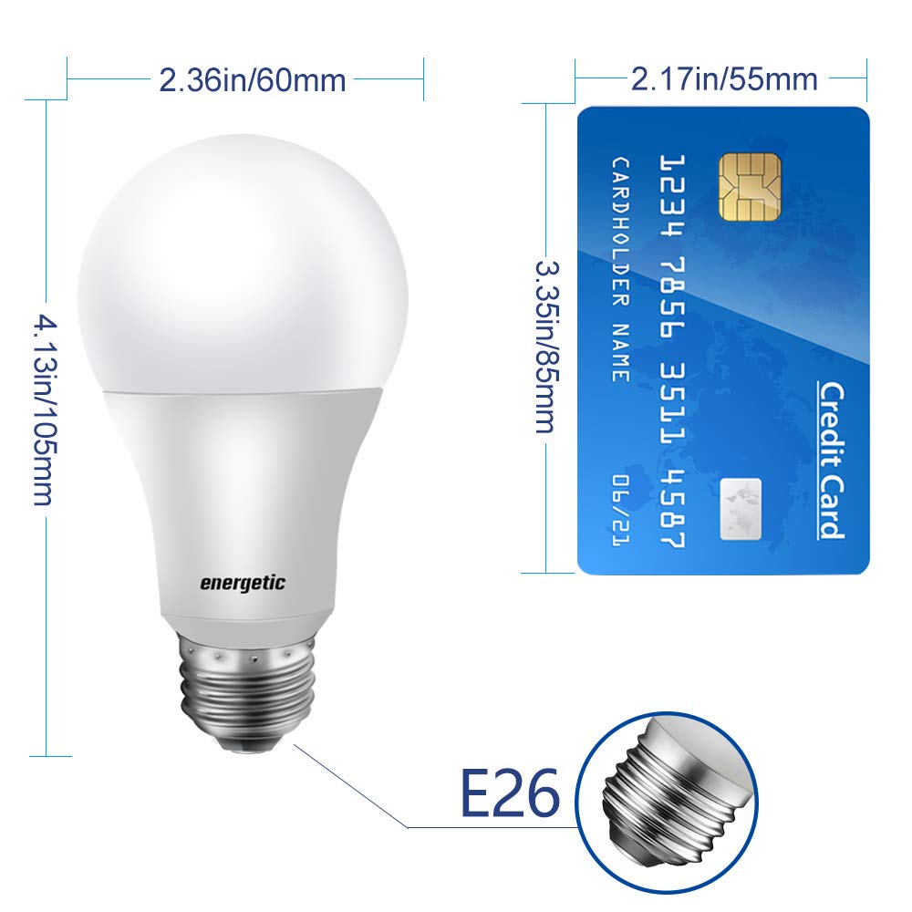 Energetic Lighting A19 LED bulb 40W-equivalent brightness for homes.