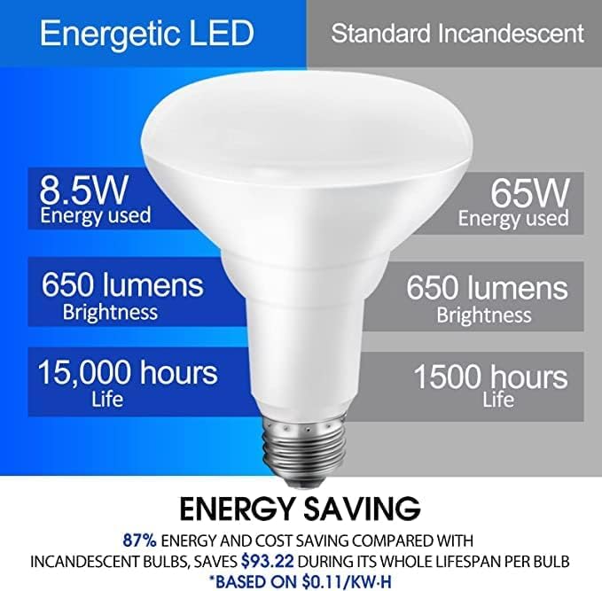 Energetic Lighting BR30 LED bulb 110-degree flood for broad coverage