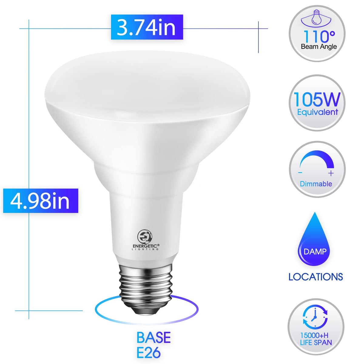 Energetic Lighting BR30 LED recessed bulb dimming demonstration for ambient control.