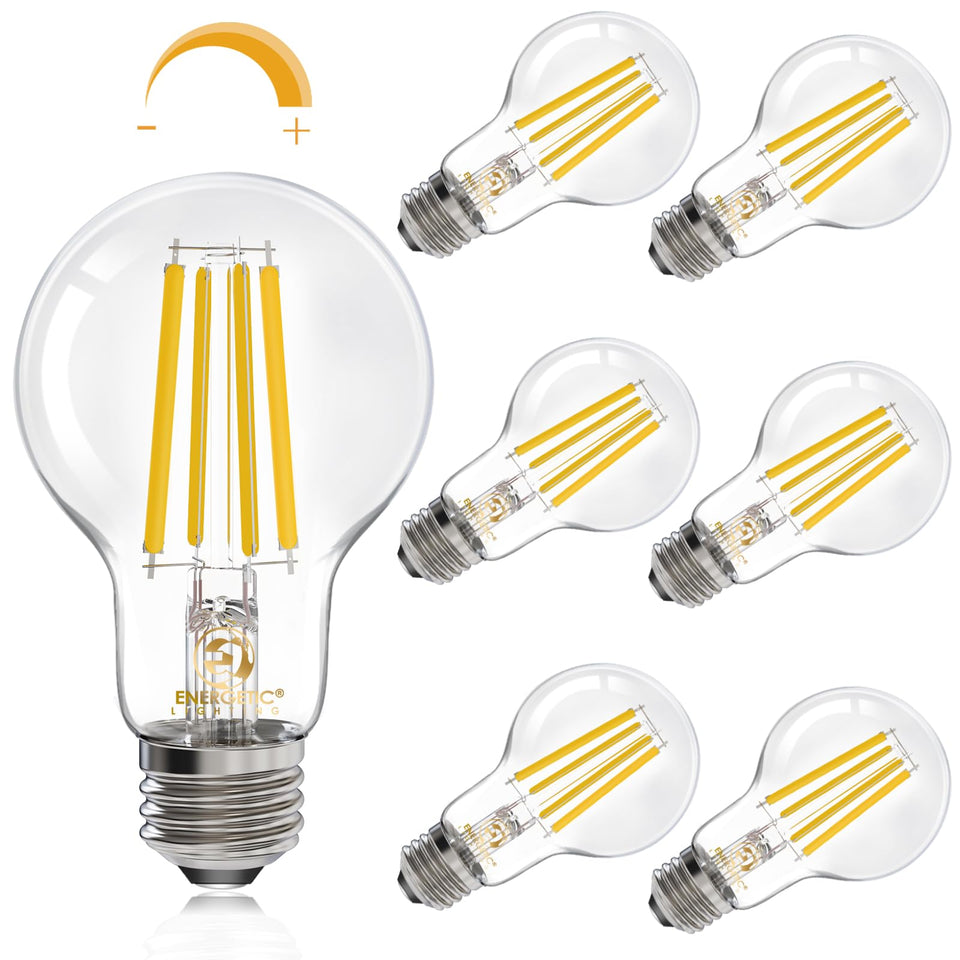 Energetic Lighting clear Edison bulb showing antique filament for a warm, inviting look