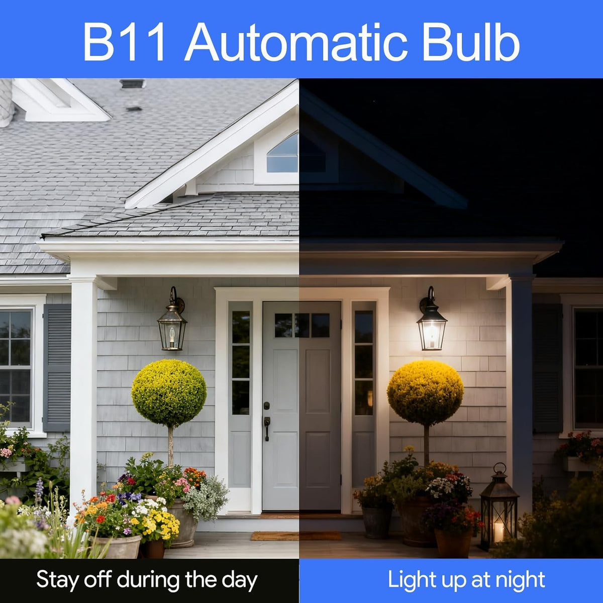 Energetic Lighting 5000K daylight bulbs deliver crisp, natural color for outdoor entryways.