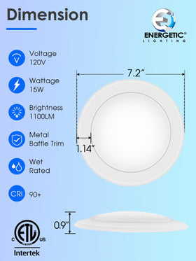 Energetic Lighting daylight 5000K LED disk light for bright, true-color illumination