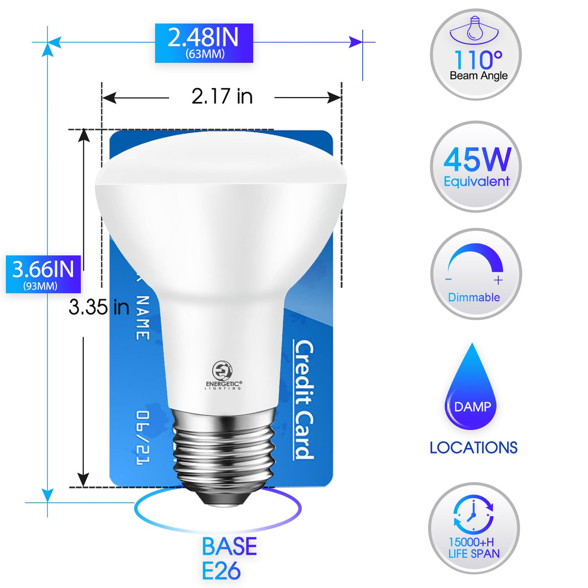 Energetic Lighting BR20 flood with E26 base for recessed cans