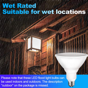 Energetic Lighting E26 base PAR38 bulb installed in a standard fixture.