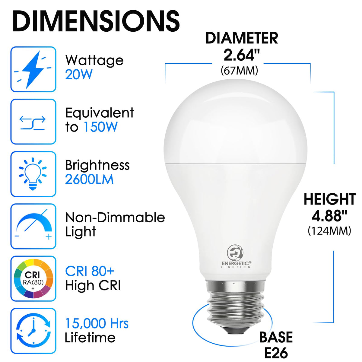 Energetic Lighting Energetic 6 Pack 150W bulb in box ready for upgrade and efficiency