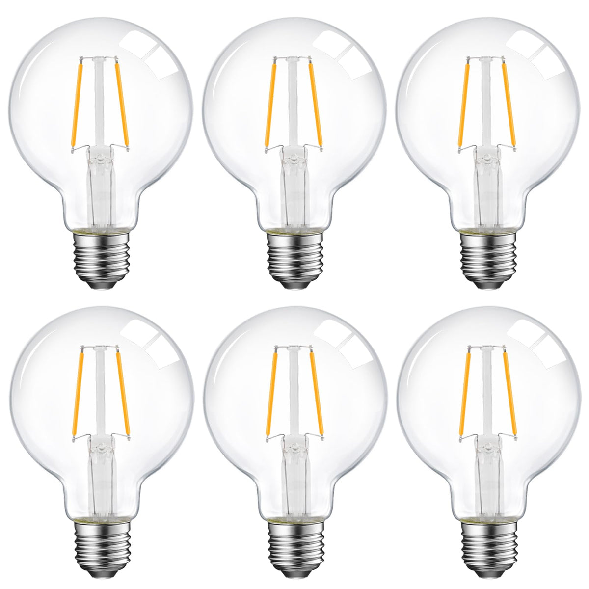 Energetic Lighting G25 LED globe bulb with vintage filament for stylish illumination.