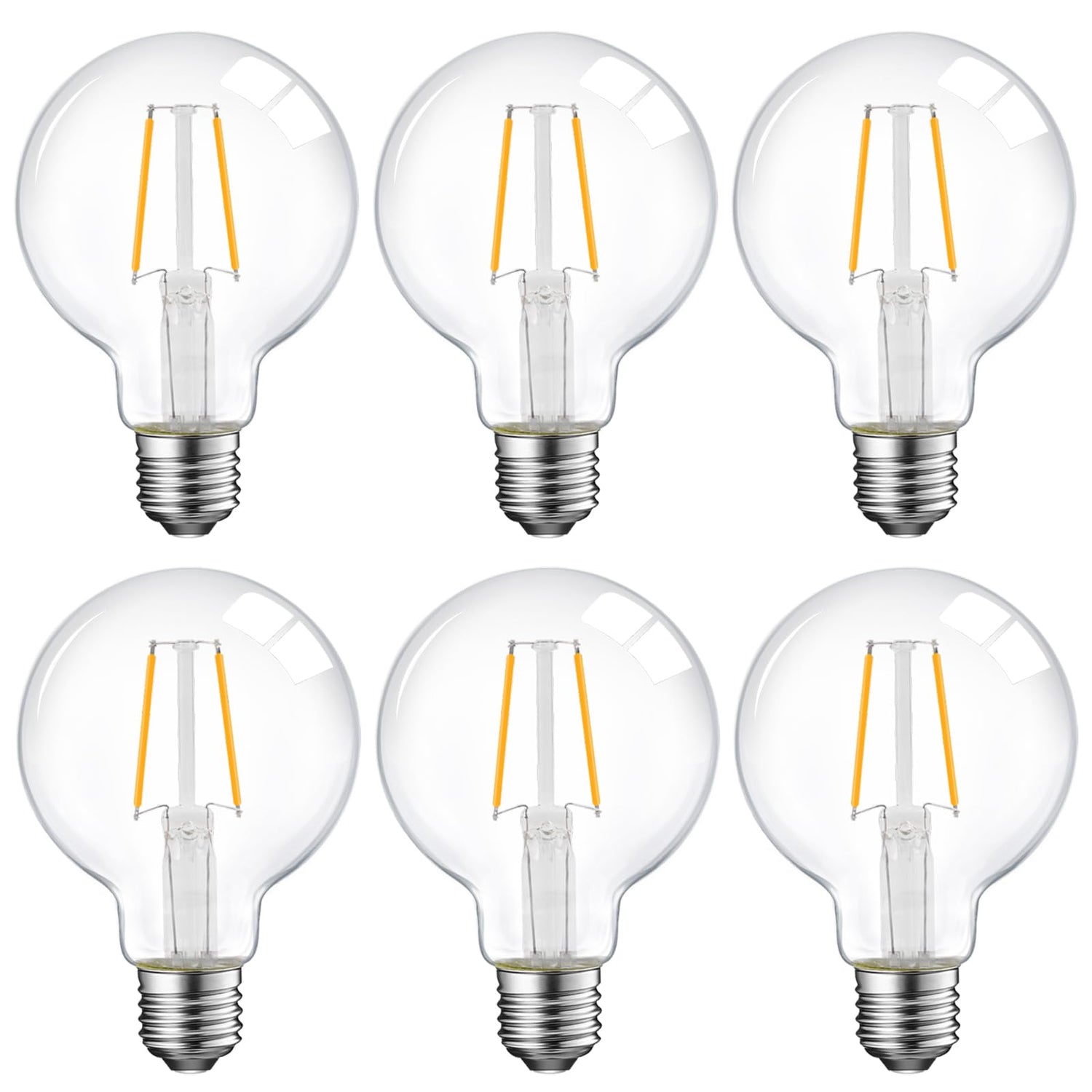 Energetic Lighting G25 LED globe bulb with vintage filament for stylish illumination.