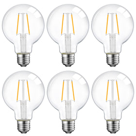 Energetic Lighting G25 LED globe bulb with vintage filament for stylish illumination.