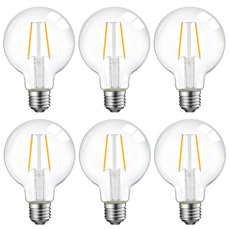 Energetic Lighting G25 LED globe bulb with vintage filament for stylish illumination.