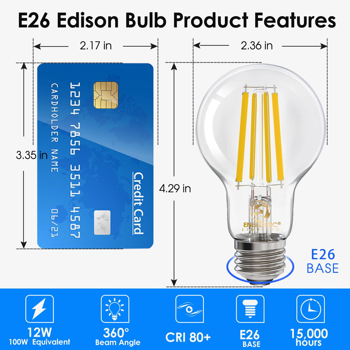 Energetic Lighting LED filament glow creates cozy ambiance in living and dining spaces