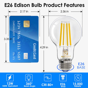 Energetic Lighting LED filament glow creates cozy ambiance in living and dining spaces