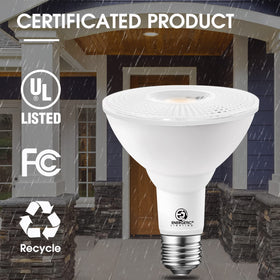 Energetic Lighting PAR30 LED with 15,000 hours long life for low maintenance.